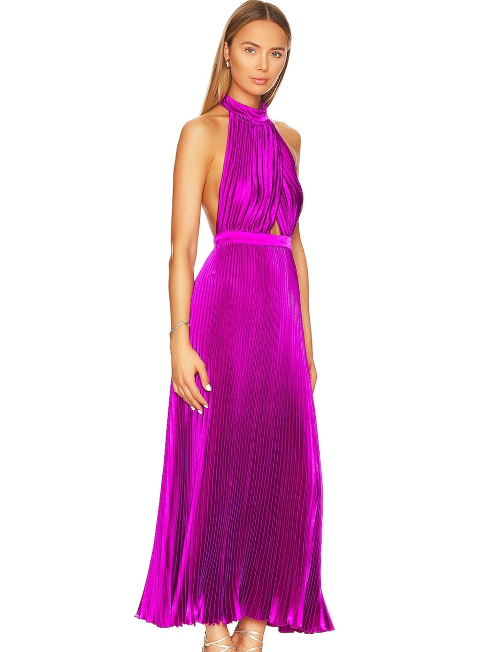 L’idee renaissance gown grape magenta pink formal black tie wedding guest dress - Picture 2 of 12